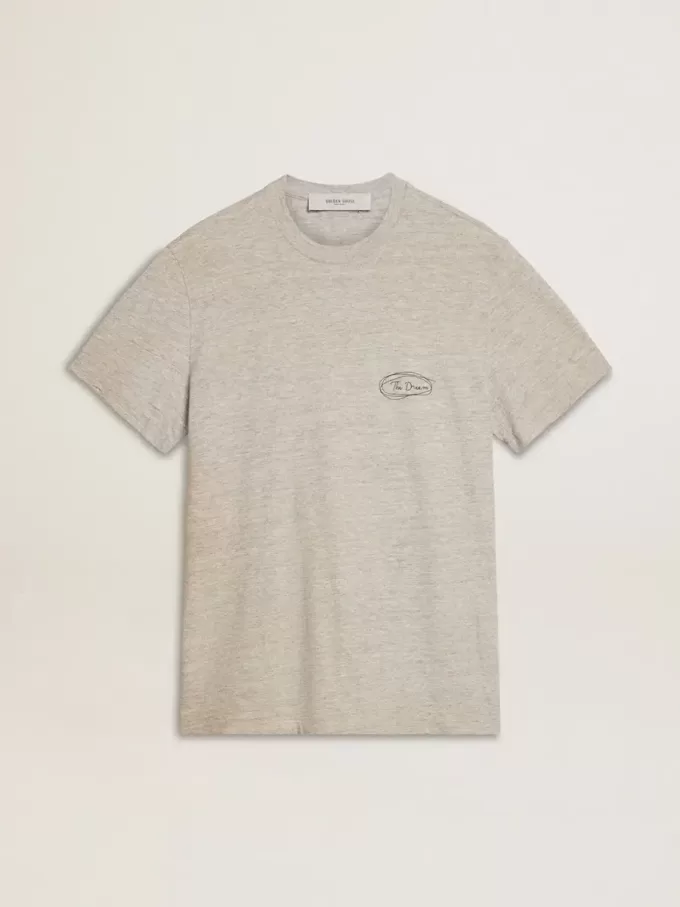 Grijs heren-T-shirt met zwarte letters