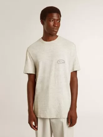 Grijs heren-T-shirt met zwarte letters