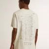 Grijs heren-T-shirt met zwarte letters
