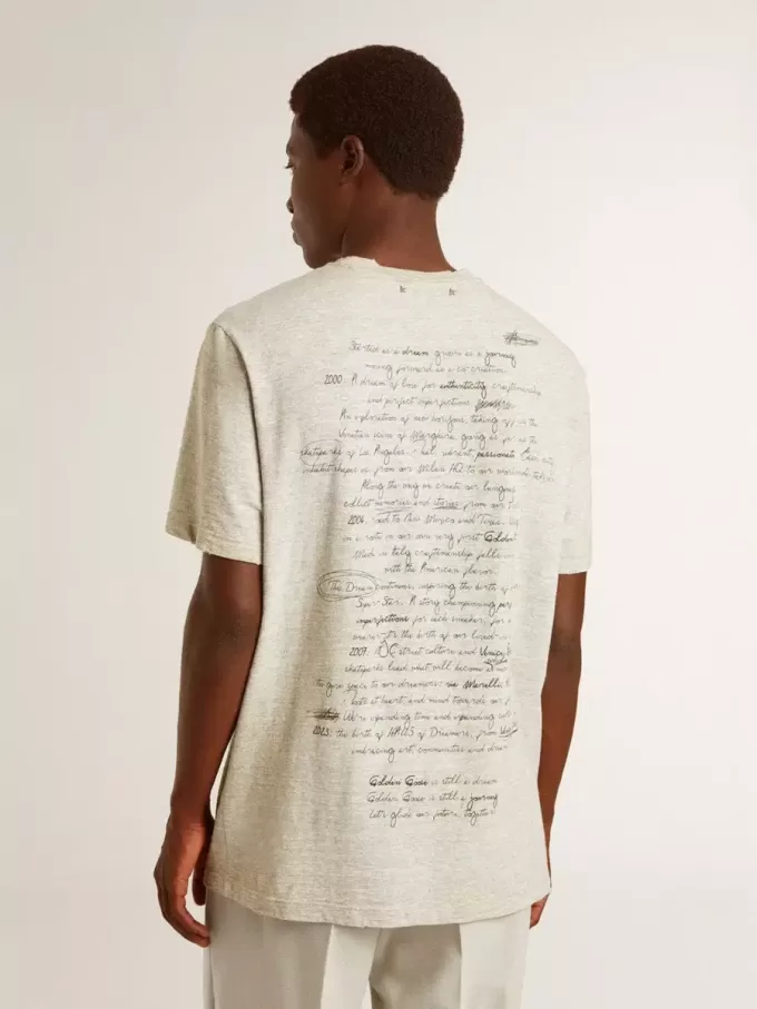 Grijs heren-T-shirt met zwarte letters