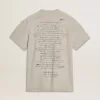 Grijs heren-T-shirt met zwarte letters