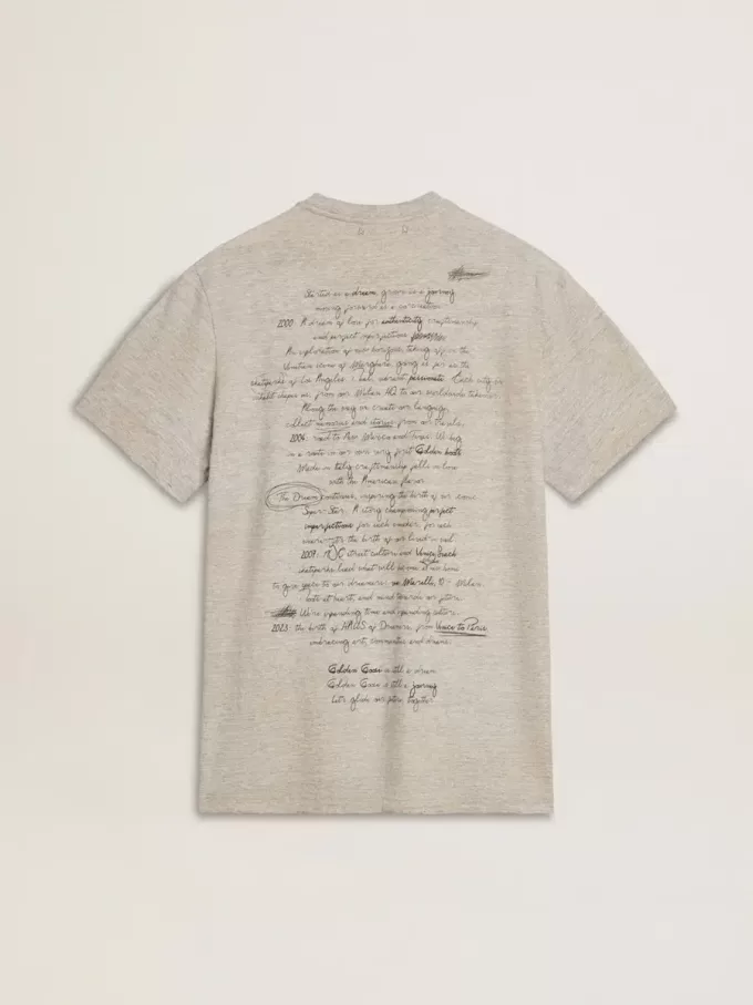 Grijs heren-T-shirt met zwarte letters