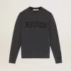 Grijs herensweatshirt met logo en distressed-afwerking