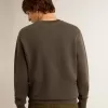 Grijs herensweatshirt met logo en distressed-afwerking