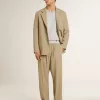 Grijs herensweatshirt met ronde hals en contrasterende stiksels