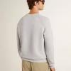 Grijs herensweatshirt met ronde hals en contrasterende stiksels