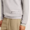 Grijs herensweatshirt met ronde hals en contrasterende stiksels
