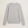 Grijs herensweatshirt met ronde hals en contrasterende stiksels
