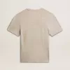 Grijs katoenen T-shirt voor heren met vintage print op de voorkant