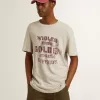 Grijs katoenen T-shirt voor heren met vintage print op de voorkant