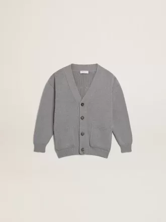 Grijs katoenen vest met logo op de achterkant