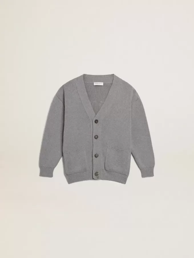 Grijs katoenen vest met logo op de achterkant