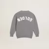 Grijs katoenen vest met logo op de achterkant