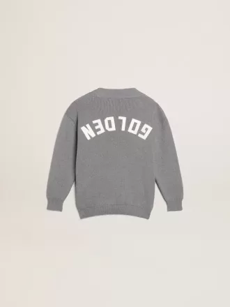Grijs katoenen vest met logo op de achterkant