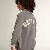 Grijs katoenen vest met logo op de achterkant
