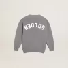 Grijs katoenen vest met logo op de achterkant
