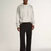 Grijs sweatshirt met capuchon en kristallen versiering