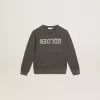 Grijs sweatshirt met kristallen letters