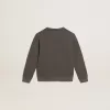 Grijs sweatshirt met kristallen letters