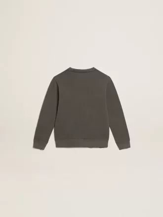 Grijs sweatshirt met kristallen letters