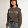 Grijs sweatshirt met kristallen letters