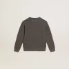 Grijs sweatshirt met kristallen letters