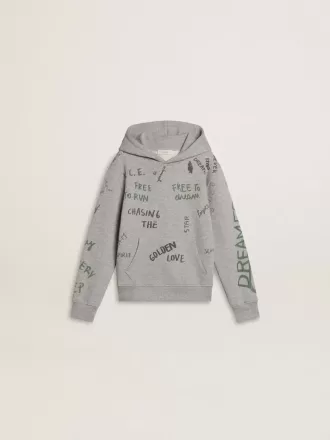 Grijs sweatshirt voor kinderen met veelkleurige opdruk