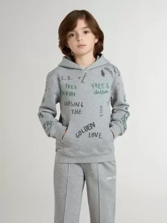 Grijs sweatshirt voor kinderen met veelkleurige opdruk