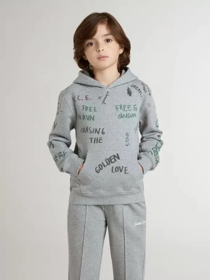 Grijs sweatshirt voor kinderen met veelkleurige opdruk