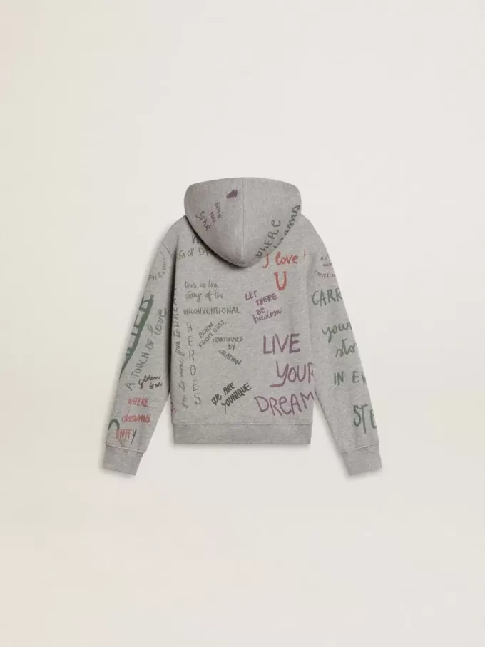 Grijs sweatshirt voor kinderen met veelkleurige opdruk