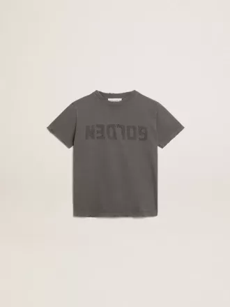 Grijs T-shirt voor jongens met distressed-afwerking