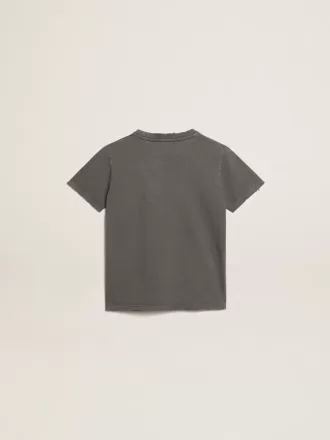 Grijs T-shirt voor jongens met distressed-afwerking