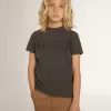 Grijs T-shirt voor jongens met distressed-afwerking
