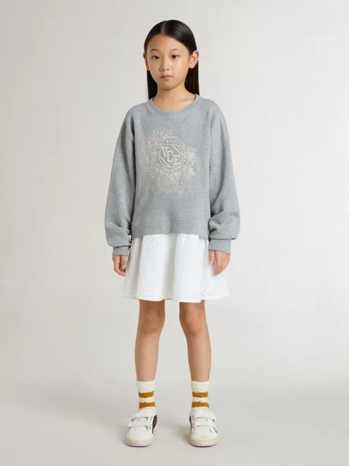 Grijs-witte mini-jurk voor meisjes