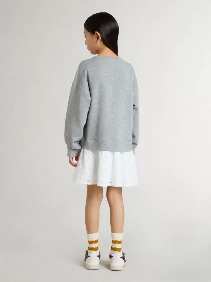 Grijs-witte mini-jurk voor meisjes