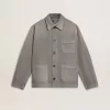 Grijze denimjas voor heren met studs