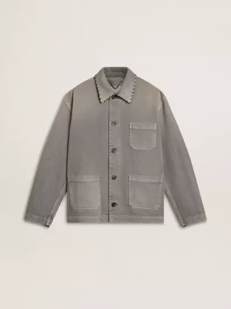 Grijze denimjas voor heren met studs