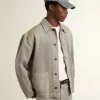 Grijze denimjas voor heren met studs