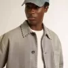 Grijze denimjas voor heren met studs