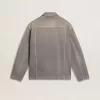 Grijze denimjas voor heren met studs