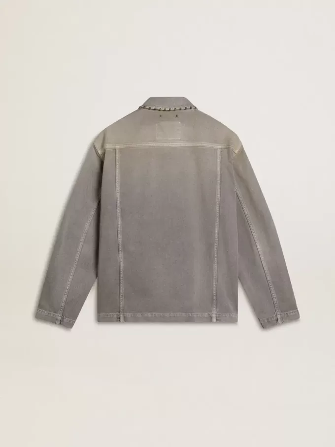 Grijze denimjas voor heren met studs