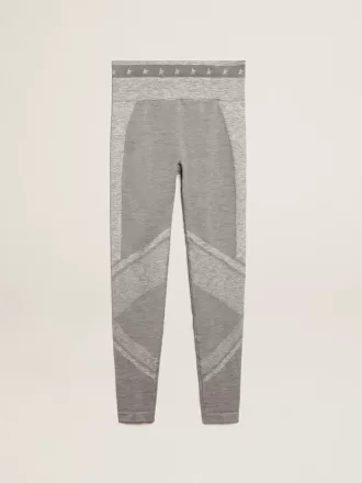 Grijze gemêleerde legging voor dames met gemengde stiksels