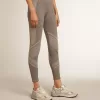 Grijze gemêleerde legging voor dames met gemengde stiksels