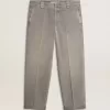 Grijze katoenen chino broek