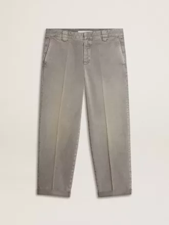Grijze katoenen chino broek