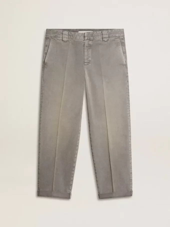 Grijze katoenen chino broek