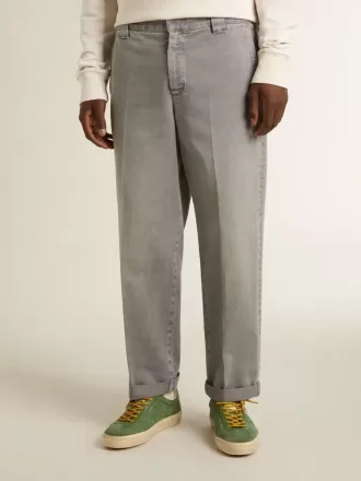 Grijze katoenen chino broek
