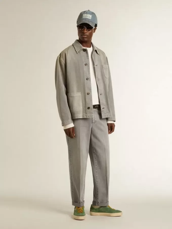 Grijze katoenen chino broek