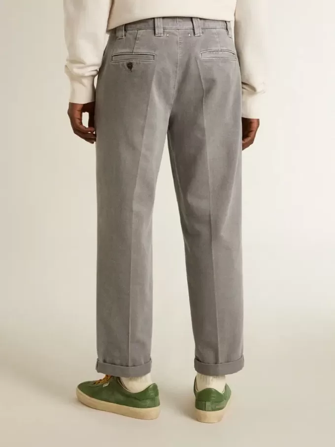 Grijze katoenen chino broek