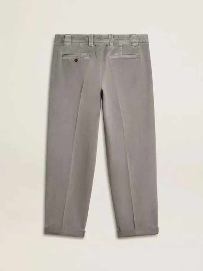 Grijze katoenen chino broek